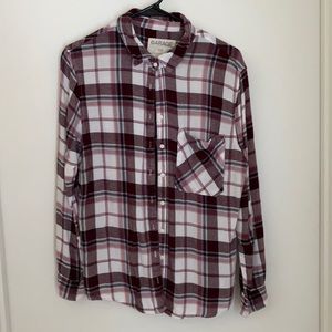 Maroon and white flannel